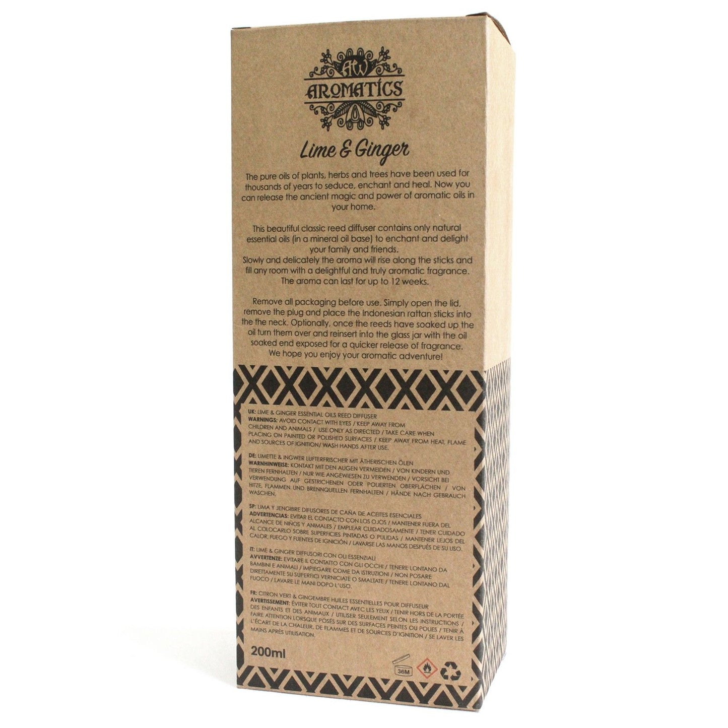 Lime & Ginger - Essential Oil Reed Diffuser (200ml)