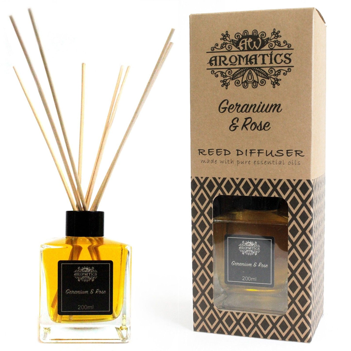 Geranium & Rose - Essential Oil Reed Diffuser (200ml)