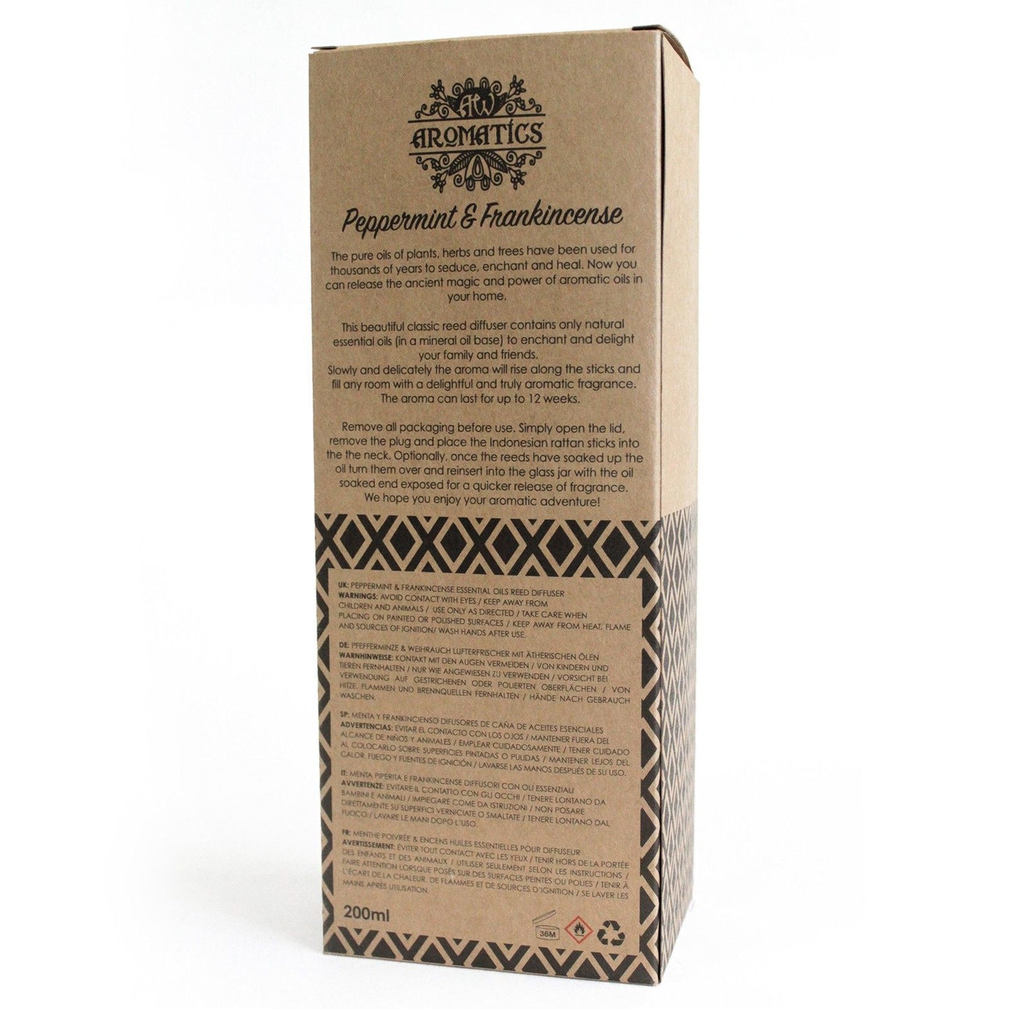 Peppermint & Frankincense - Essential Oil Reed Diffuser (200ml)